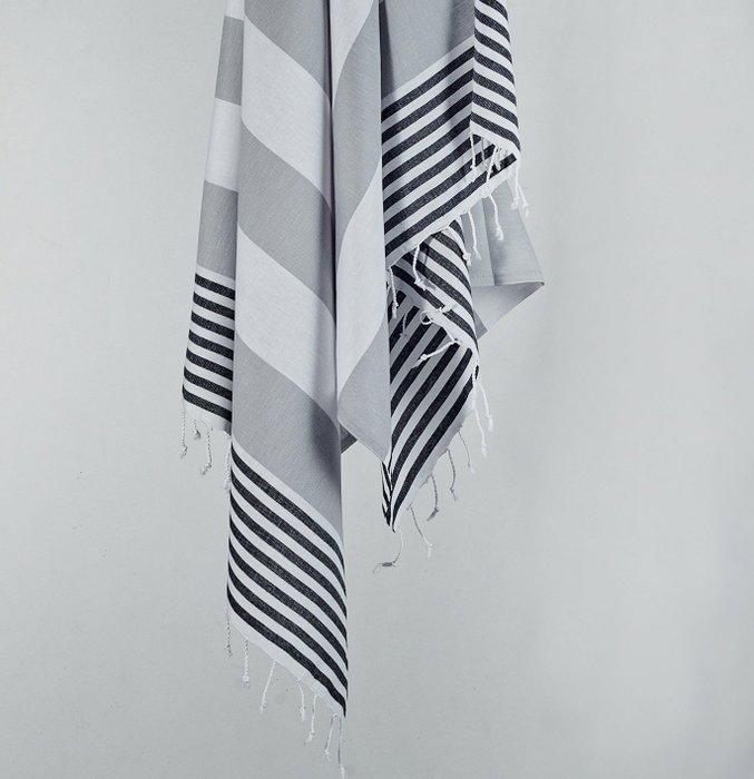 Mijölnir Sultan - Toalla de playa fouta Negro y blanco